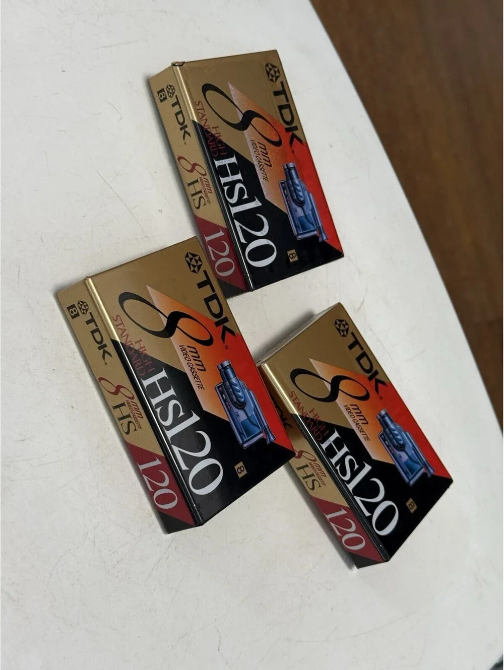 NEW SEALED TDK 8MM VIDEO CASSETTE TAPE HIGH STANDARD HS120 Lot Of 3